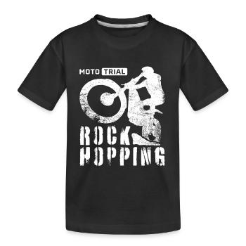 Rock Hopping – Moto Trial Bike Rider - Kids' Premium Organic T-Shirt - black - Front