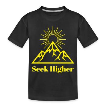 Seek Higher Summit Glow - Kids' Premium Organic T-Shirt - black - Front