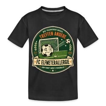 FC Elfmeterallergie - Kinder Premium Bio T-Shirt - Schwarz - Vorne