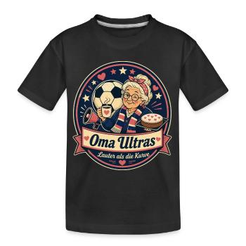 Oma Ultras - Kinder Premium Bio T-Shirt - Schwarz - Vorne