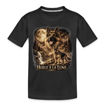 Hurle à la Lune: Loups nocturnes - T-shirt bio Premium Enfant - noir - Devant