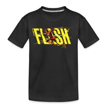 The Flash S'Exécute Logo Jaune - T-shirt bio Premium Enfant - noir - Devant