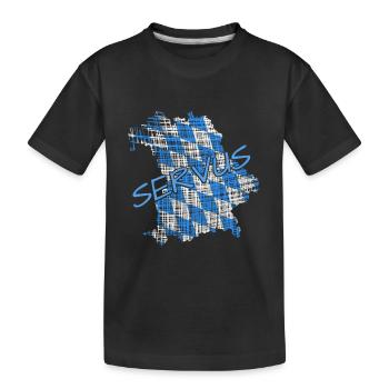 Servus Bayern - Kinder Premium Bio T-Shirt - Schwarz - Vorne