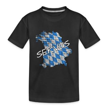 Servus Bayern - Kinder Premium Bio T-Shirt - Schwarz - Vorne