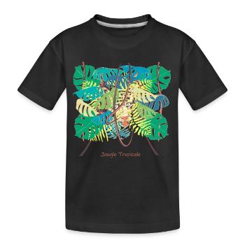 Tropischer Dschungel, aber wo ist der Panther? - Kinder Premium Bio T-Shirt - Schwarz - Vorne