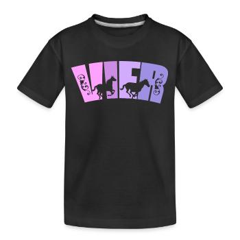Geburtstag Mädchen 4 Jahre alt Pferd Pferde - Kinder Premium Bio T-Shirt - Schwarz - Vorne