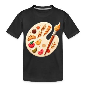 Culinary Palette Food Art on Canvas - Kids' Premium Organic T-Shirt - black - Front