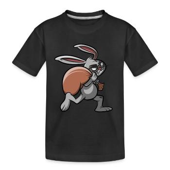 Voleur de banque - Lapin sur Raid Robbery Ganove - T-shirt bio Premium Enfant - noir - Devant