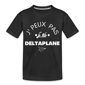 Deltaplane humour j'peux pas deltaplane cadeau - T-shirt bio Premium Enfant - noir - Devant