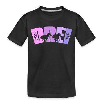 Geburtstag Mädchen 3 Jahre alt Pferd Pferde - Kinder Premium Bio T-Shirt - Schwarz - Vorne