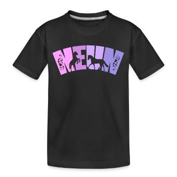 Geburtstag Mädchen 9 Jahre alt Pferd Pferde - Kinder Premium Bio T-Shirt - Schwarz - Vorne
