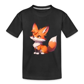 Adorable Chibi Fox - T-shirt bio Premium Enfant - noir - Devant
