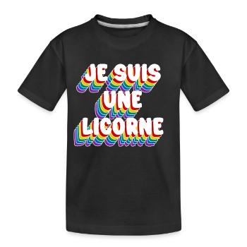 ICH BIN EIN EINHORN - Kinder Premium Bio T-Shirt - Schwarz - Vorne