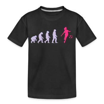 Evolution Footballer - Kids' Premium Organic T-Shirt - black - Front