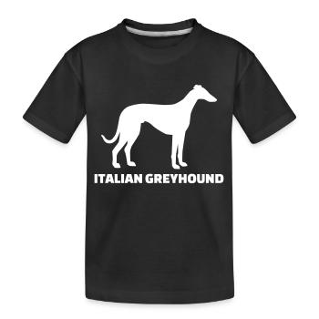 Italian Greyhound - T-shirt bio Premium Enfant - noir - Devant