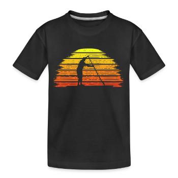 Wassersport Paddler Sonne SUP Stand Up Paddling - Kinder Premium Bio T-Shirt - Schwarz - Vorne