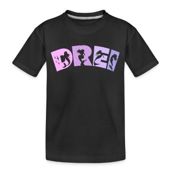 3. Geburtstag Mädchen 3 Jahre alt Meerjungfrau - Kinder Premium Bio T-Shirt - Schwarz - Vorne