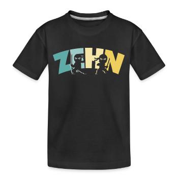 Ninja 10 Jahre Junge 10. Geburtstag - Kinder Premium Bio T-Shirt - Schwarz - Vorne