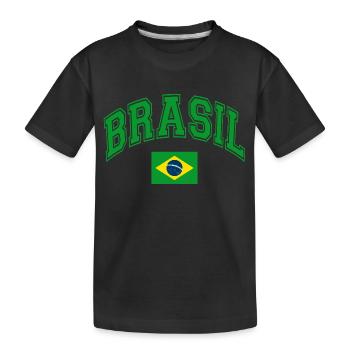 Brazil Flag - Kids' Premium Organic T-Shirt - black - Front