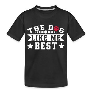 Le chien m'aime le mieux - T-shirt bio Premium Enfant - noir - Devant