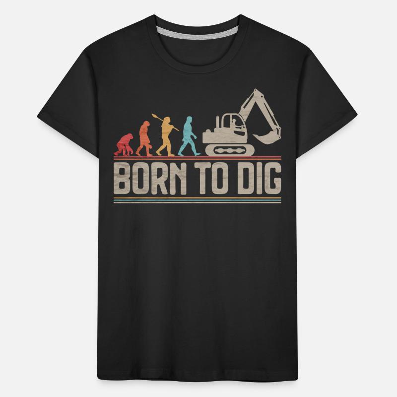 Born to Dig Evolution Excavator Operator Kids' Premium Organic T-Shirt