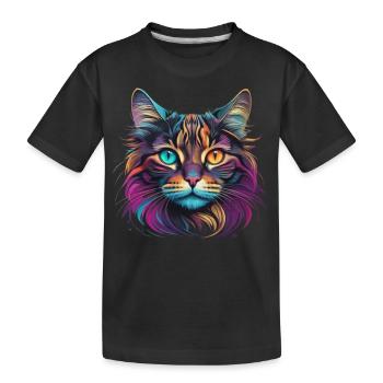 Tête de chat - T-shirt bio Premium Enfant - noir - Devant
