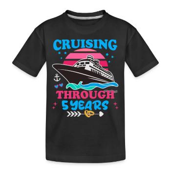 Kreuzfahrt durch den 5. Hochzeitstag - Kinder Premium Bio T-Shirt - Schwarz - Vorne