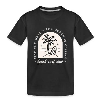 Club de surf plage humour surfer retro - T-shirt bio Premium Enfant - noir - Devant