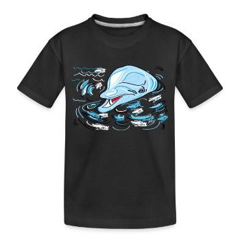 Delphin - Kinder Premium Bio T-Shirt - Schwarz - Vorne