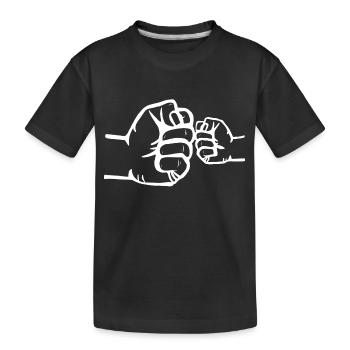 Fête des pères papa fille enfant j’aime papa papa papa - T-shirt bio Premium Enfant - noir - Devant