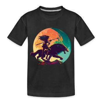 Geisha Samurai - Kinder Premium Bio T-Shirt - Schwarz - Vorne