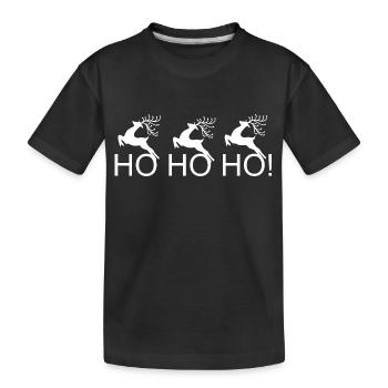 Ho Ho Ho!_Weihnachten - Kinder Premium Bio T-Shirt - Schwarz - Vorne