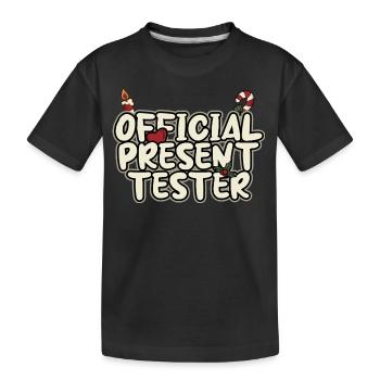 Christmas Present Tester - Santa - Kids' Premium Organic T-Shirt - black - Front