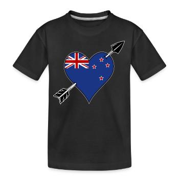 Drapeau néo-zélandais coeur amoureux - T-shirt bio Premium Enfant - noir - Devant