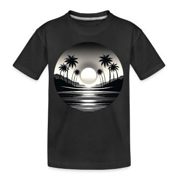 Tropische Mondschein-Flucht - Kinder Premium Bio T-Shirt - Schwarz - Vorne