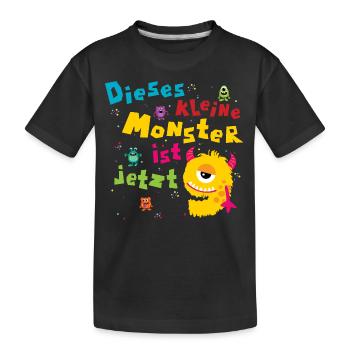Dieses kleine Monster ist jetzt 9 Kindergeburtstag - Kinder Premium Bio T-Shirt - Schwarz - Vorne
