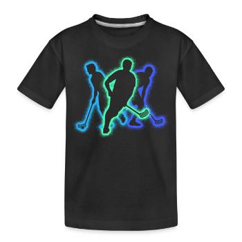 Floorball Player Silhouette Floorballer Floorball - Kids' Premium Organic T-Shirt - black - Front