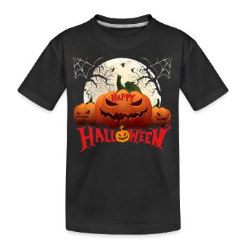 Halloween Kuerbis Zombie Hexe Vampir Kostuem - Kinder Premium Bio T-Shirt - Schwarz - Vorne