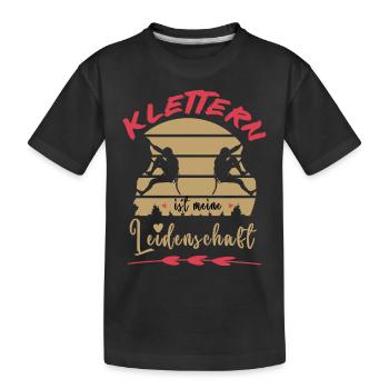 Klettern ist meine Leidenschaft - Kinder Premium Bio T-Shirt - Schwarz - Vorne