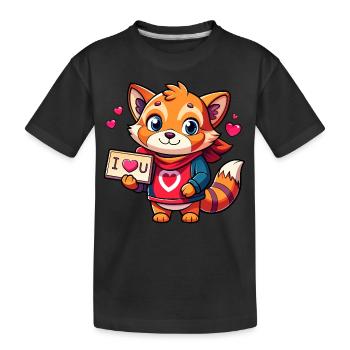 Message d’amour porteur d’animal - T-shirt bio Premium Enfant - noir - Devant