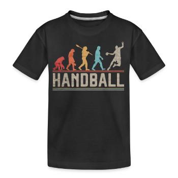Handball Evolution Handballspieler Geschenk - Kinder Premium Bio T-Shirt - Schwarz - Vorne