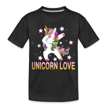 Amour de licorne - T-shirt bio Premium Enfant - noir - Devant
