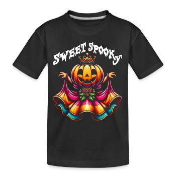 Halloween pumpkin princess with colorful dress - Kids' Premium Organic T-Shirt - black - Front