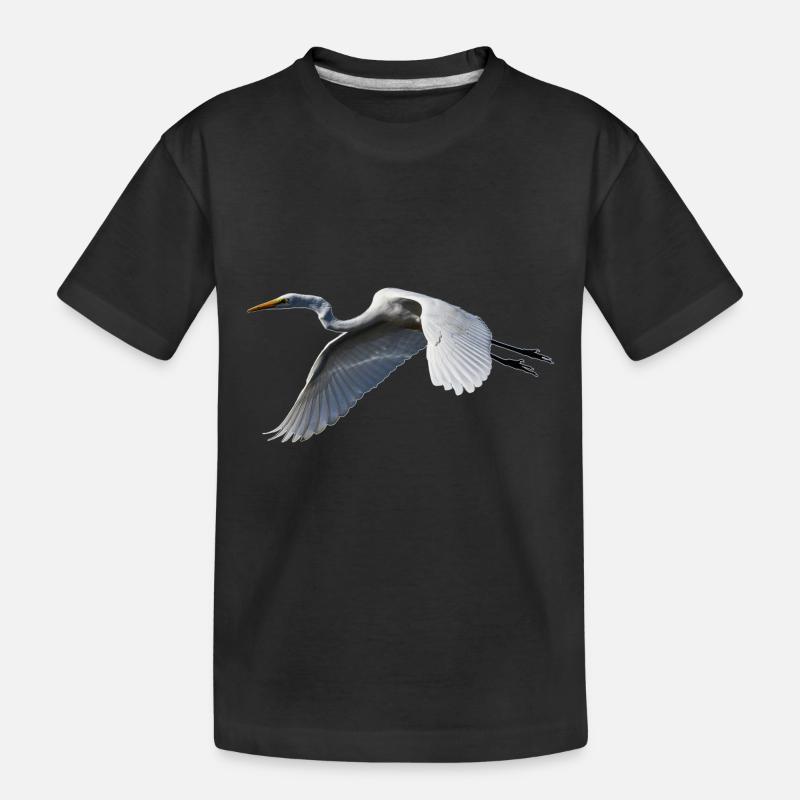 Kranich - Kinder Premium Bio T-Shirt - Schwarz