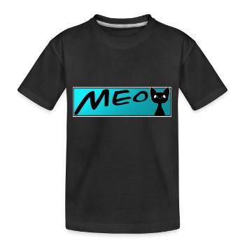 süße Katze MEOW Katzen Kater Miezekatze - Kinder Premium Bio T-Shirt - Schwarz - Vorne