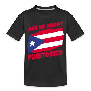 Puerto Rico Flagge - Kinder Premium Bio T-Shirt - Schwarz - Vorne