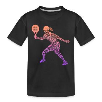 Padel Spieler Symbole Mädchen Padel Tennis - Kinder Premium Bio T-Shirt - Schwarz - Vorne