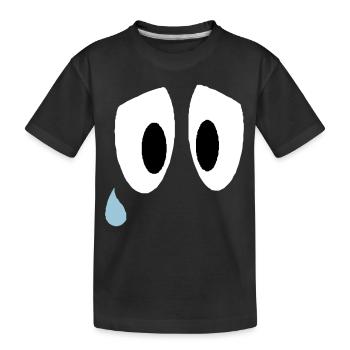 Smiley Augen Traurig - Kinder Premium Bio T-Shirt - Schwarz - Vorne