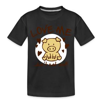 love me, don't eat me - Kinder Premium Bio T-Shirt - Schwarz - Vorne