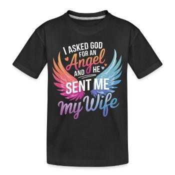 Frau Ehefrau Partnerin Familie Verheiratet - Kinder Premium Bio T-Shirt - Schwarz - Vorne